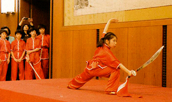 武術愛好家の子供たちによる舞獅、長拳など中国伝統武術